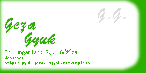 geza gyuk business card